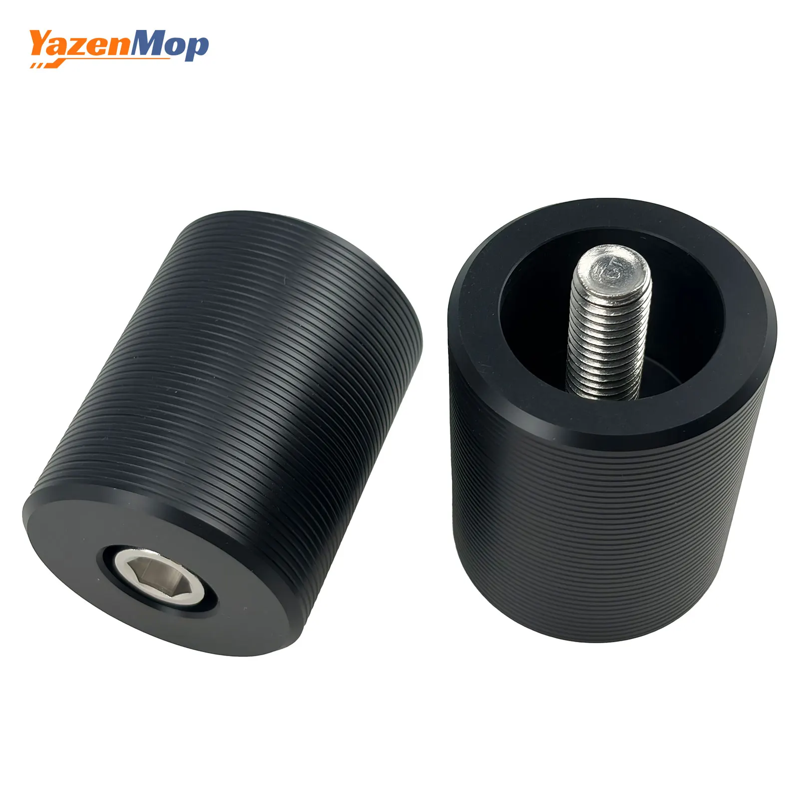 

YazenMop M12 Grooved Slider End Caps for 1.25" Harley Engine & Saddlebag Guards (Touring/Softail/Sportster) - 2PCS