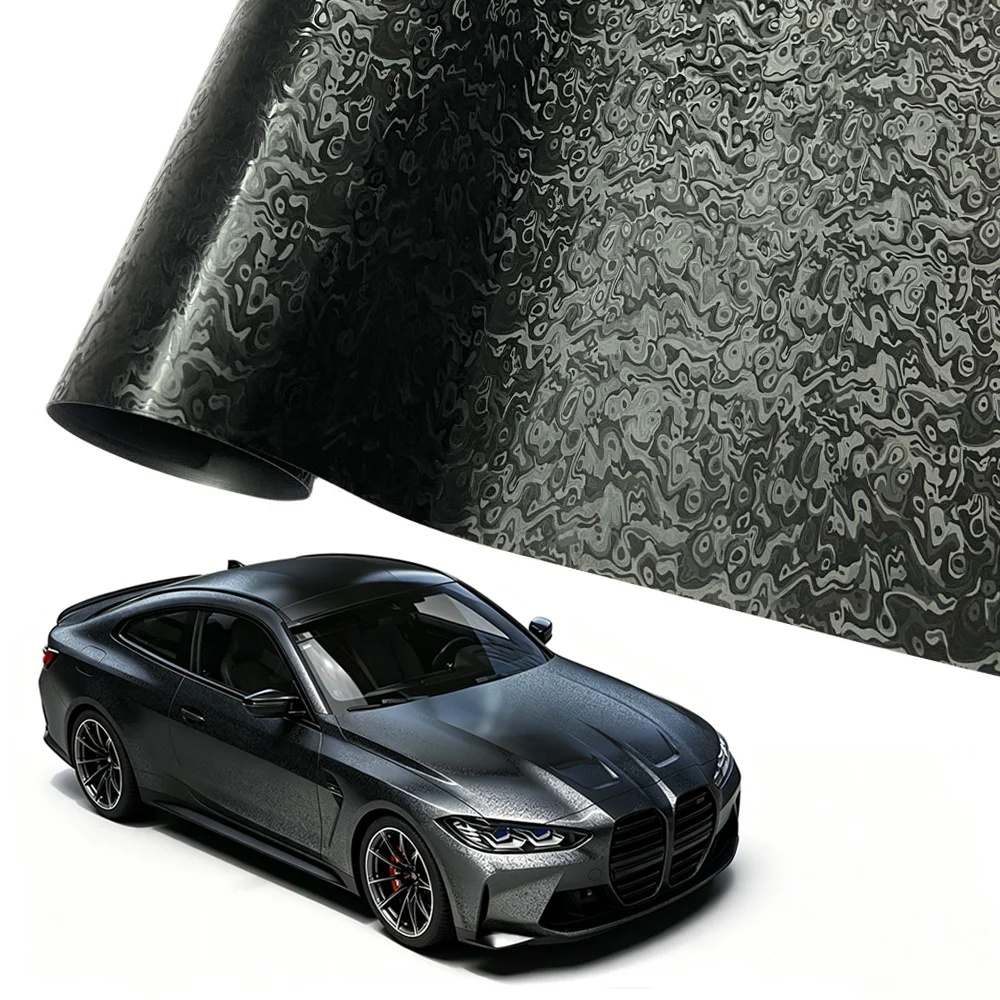 Vinilo Texturizado Negro Cósmico Premium para Envoltura de Autos, Película de Vinilo de Carbono Negro para Interiores y Exteriores de Vehículos y Motocicletas