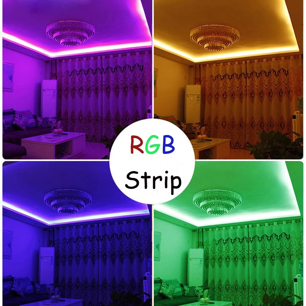 Imagem -06 - Impermeável Rgb Led Strip Light com Controle Remoto Multicolor Neon Ribbon Lamp ue 220v Mudando de Cor 60leds por m Decoração do Jardim