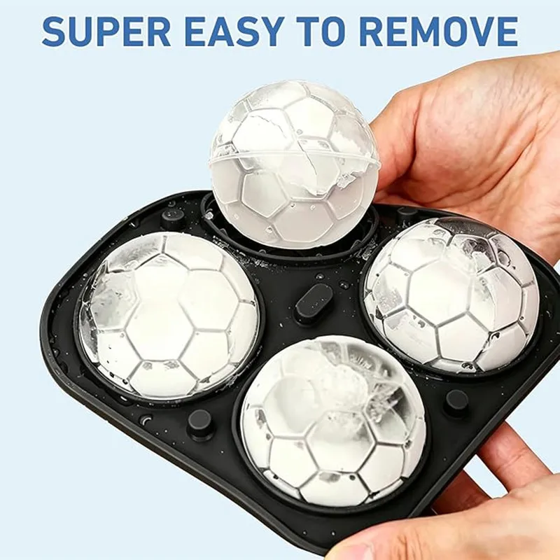 Round square Football Ice Cube Mold Silicone Football Ice Tray for Whiskey Cocktails,Large Slow Melting Ice Mold for Freezer - view 3
