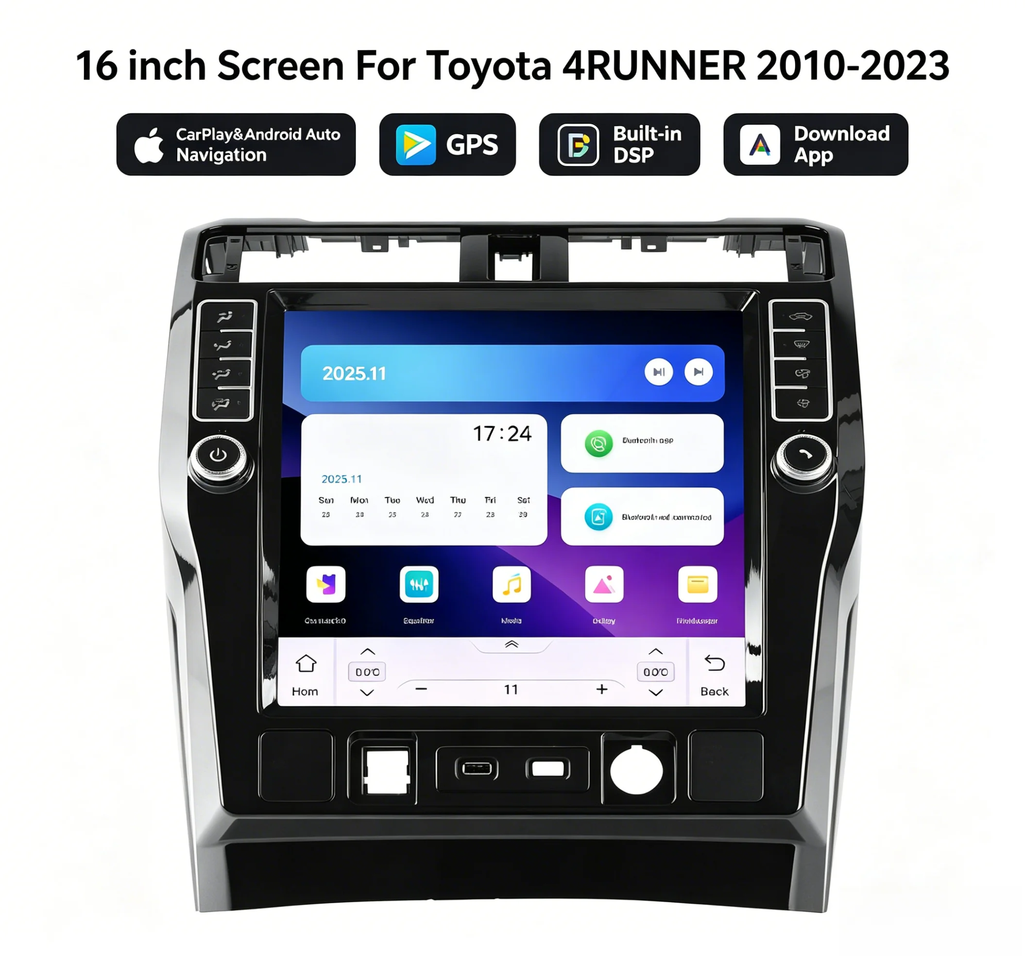 Android 15 Unisoc 7870 CPU For Toyota 4Runner 2009-2023 16.2