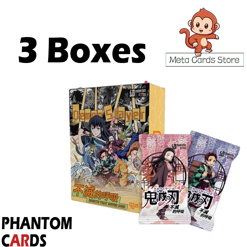 Newest PHANTOM CARDS Demon Slayer Collection Card Nezuko Tanjiro Doujin CCG Booster Box Card Kids Toy Gifts