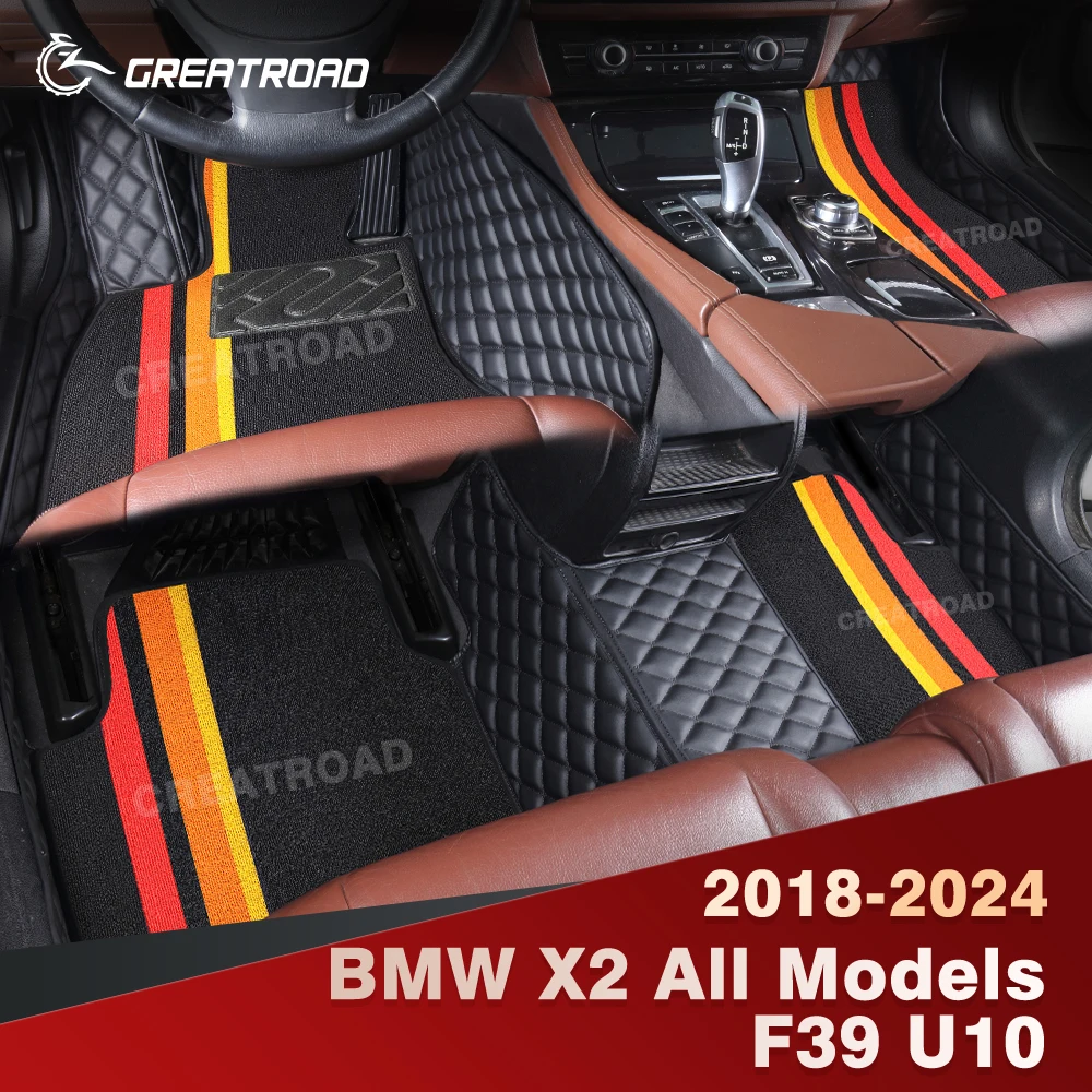

For BMW X2 All Models F39 U10 2018-2024 Double Layer Car Floor Mats Custom Auto Carpet Cover Interior Accessories