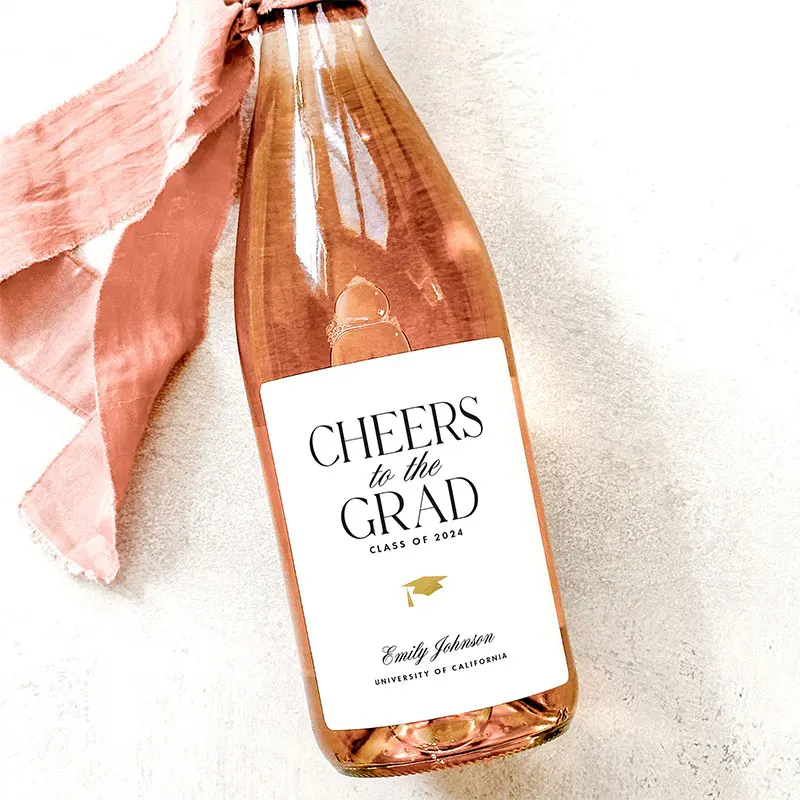 Personalized Graduation Gift Champagne Labels Grad Party Custom Wine Labels Sorority Seniors Party Favor School Graduate Gift