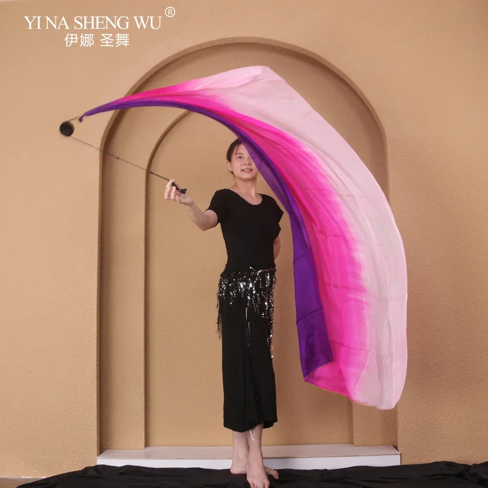 Silk Veil with Poi Ball Belly Dance Streamer Throw Ball in Haka Dance and Polynesian Veil Performance Prop Dance Costume Wom