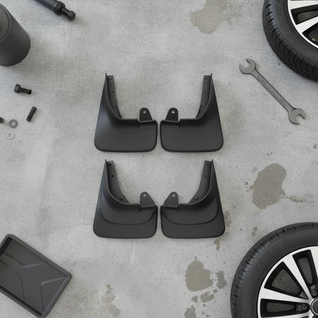 

Flexible Black, 2/4 Pcs, Easy Install, Protect Paint PP Mud Flaps 8.76 X 12.59 In, Splash Guards For Car SUV Truck