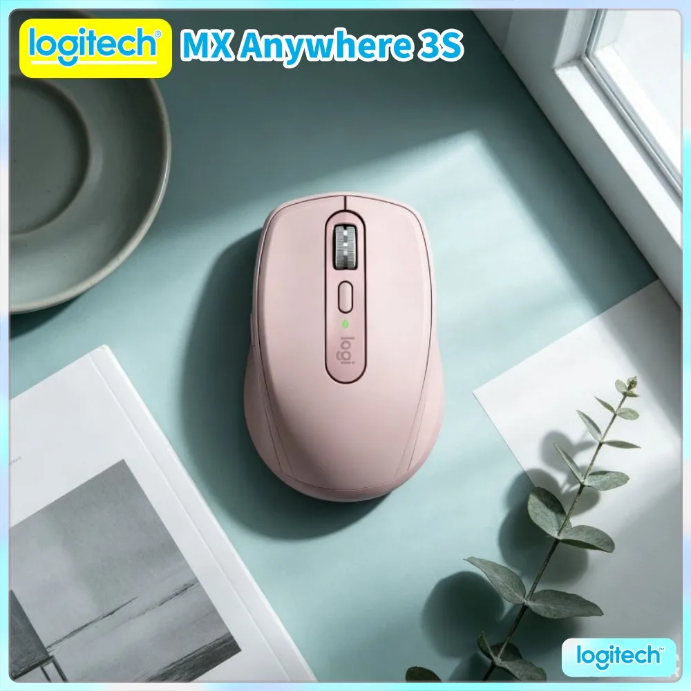 Logitech MX Anywhere 3S Office Mouse - 8000 DPI Glass Tracking, Magspeed Scroll, Silent Click, USB-C Quick Charge For