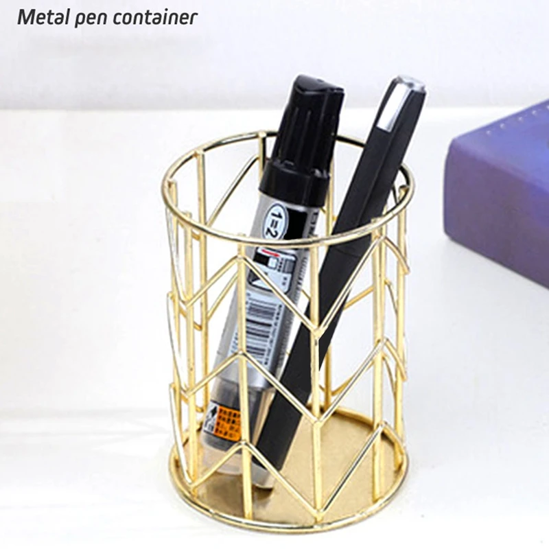 Desktop Pen Holder, Makeup Brush Holder, Metal Wire Pen Cup Holder