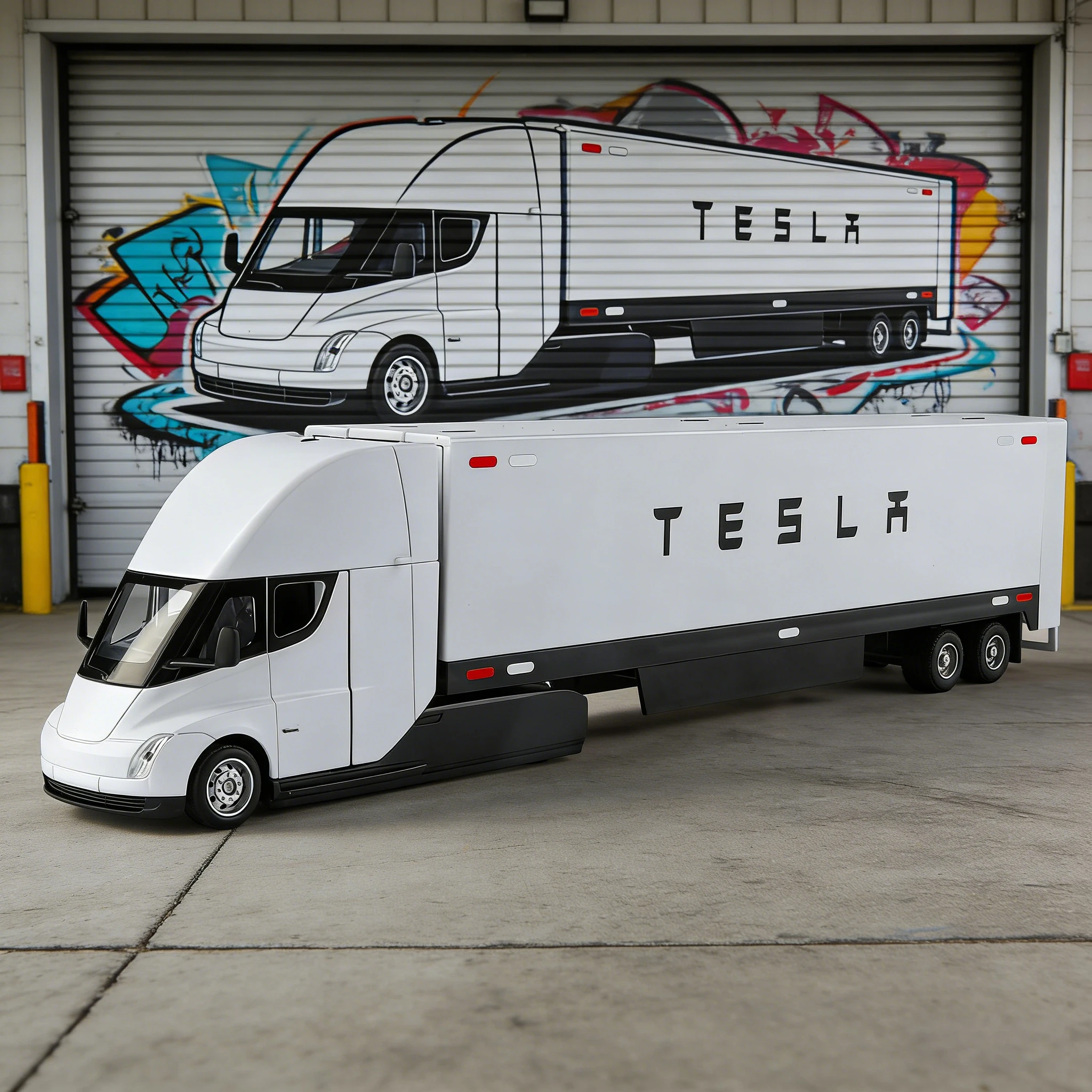 

1:32 Scale Container Transport Truck Tractor Head Alloy Die-Cast Model Collection Decoration with Openable Doors, a Toy Car Gift