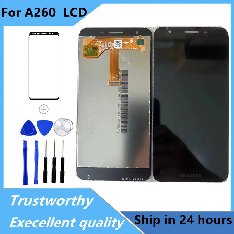 Tested LCD Display Touch Screen Digitizer Assembly for Samsung A2 Core A260 SM-A260F/DS A260F A260G Compatible Replacement Par