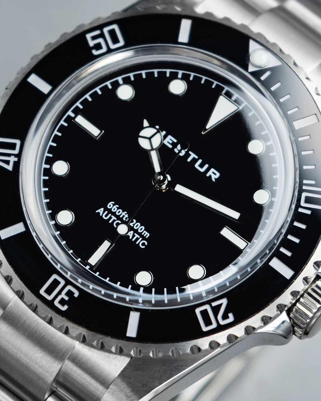 ساعات آلية أوتوماتيكية من Hestur 40 ملم HT1964 ساعة يد رجالية 5517 Milsub Vintage Diver 20bar ياقوت فاخر، SW200/PT5000