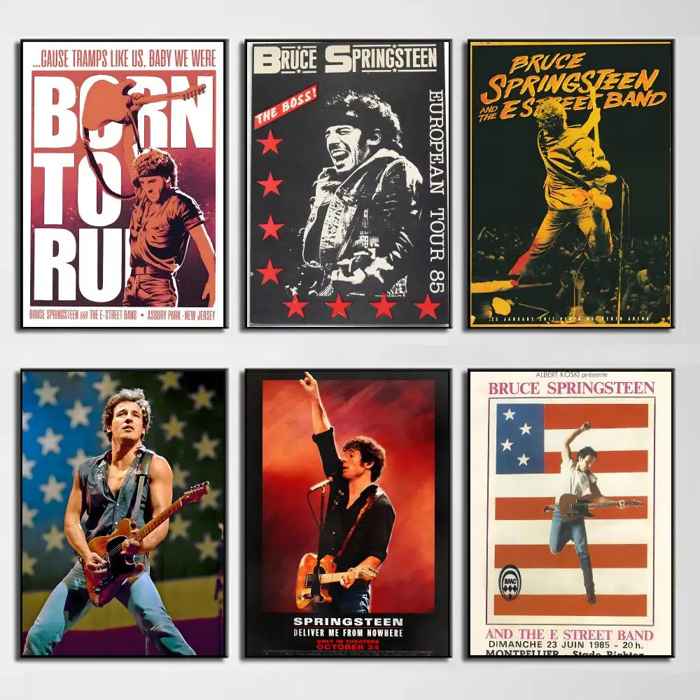 Iconic Rock Singer B-Bruce Springsteen Poster Wall Decor for Young Collectors, Indoor and Outdoor Decor