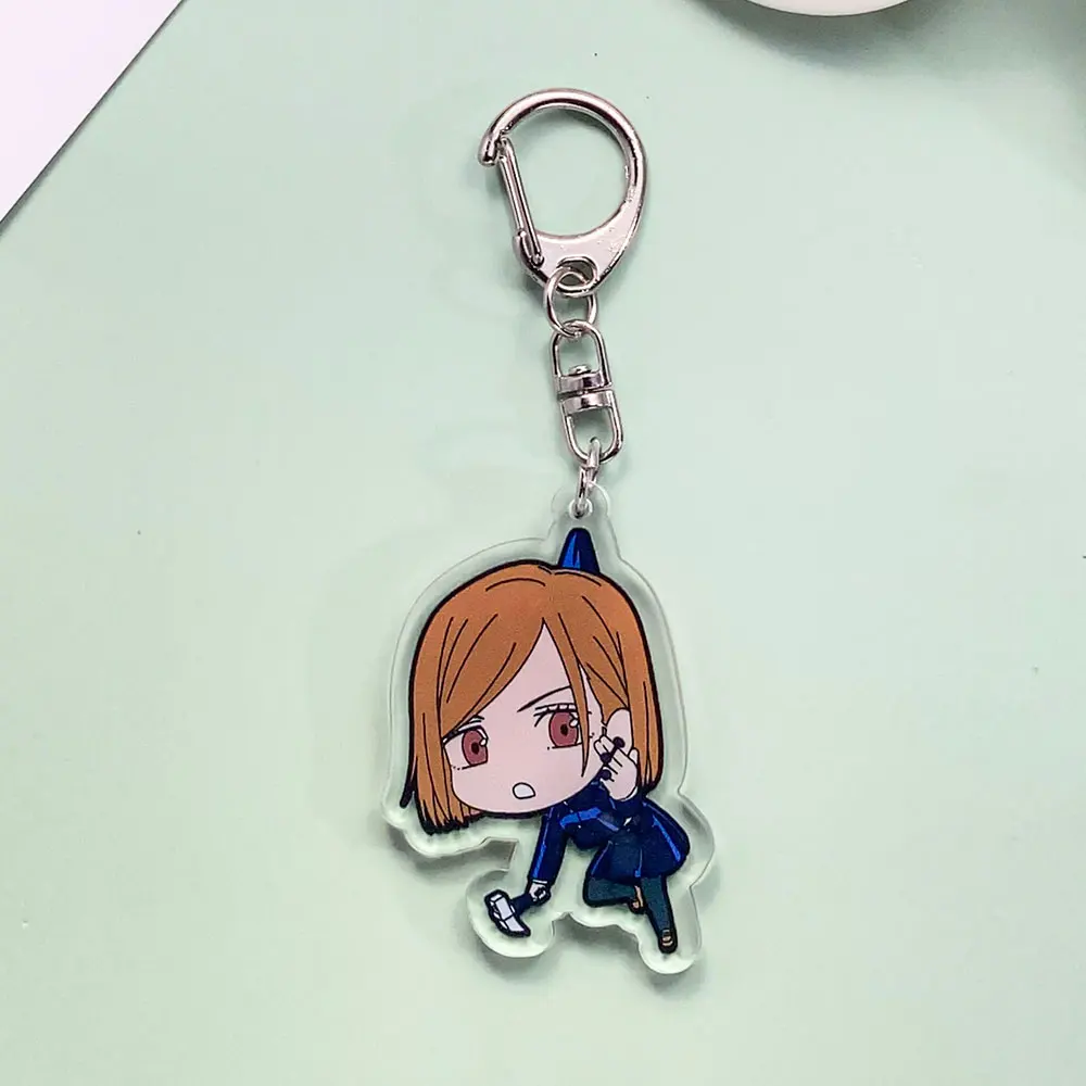 شخصيات أنيمي Jujutsu Kaisen الاكريليك سيارة المفاتيح اكسسوارات Kawaii حقيبة Charms ظهره قلادة حلقة رئيسية هدايا للأصدقاء