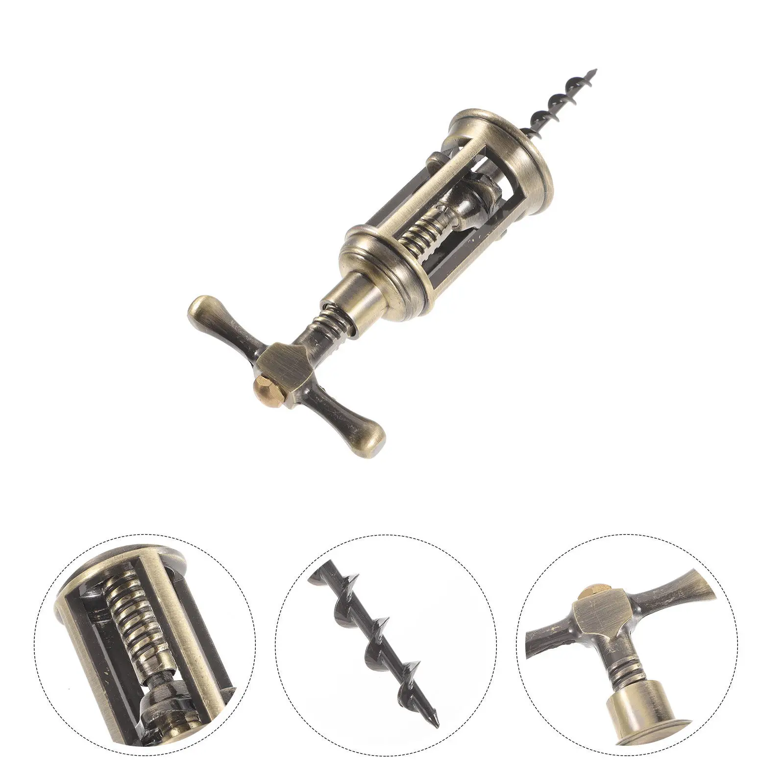 Multi-Functional Zinc Alloy Wine Opener Heavy Duty Manual Screw Wine Bottle Opener Portable Beer Caps Lifter for Home Restaurant