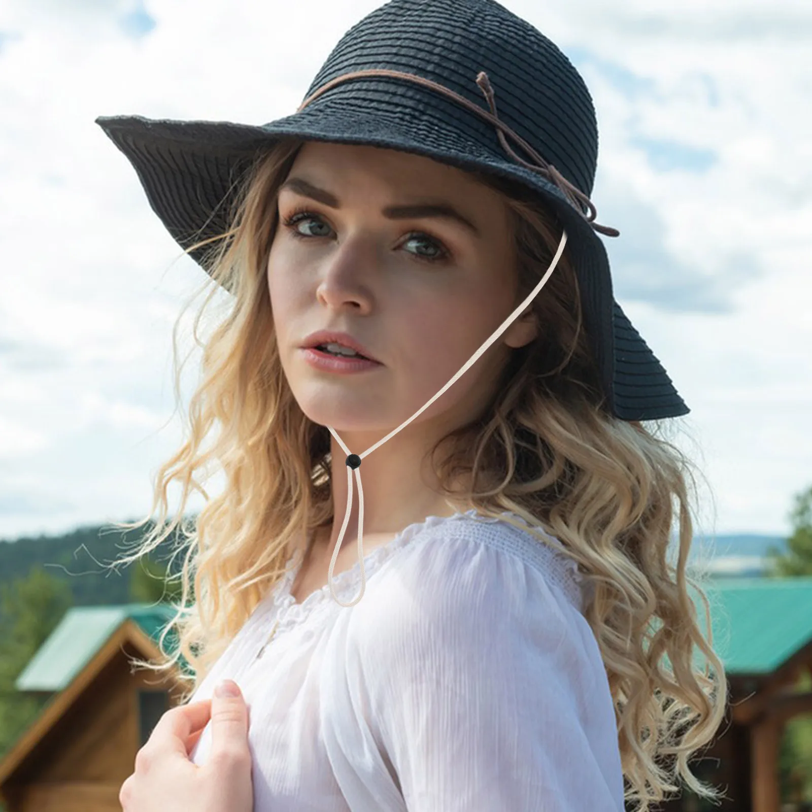 

Hat Rope Anti-lost Strap Holders for Baseball Bucket Sun Hats Adjustable Hat Strings Retainer Clips Chin Cord Straps Firm