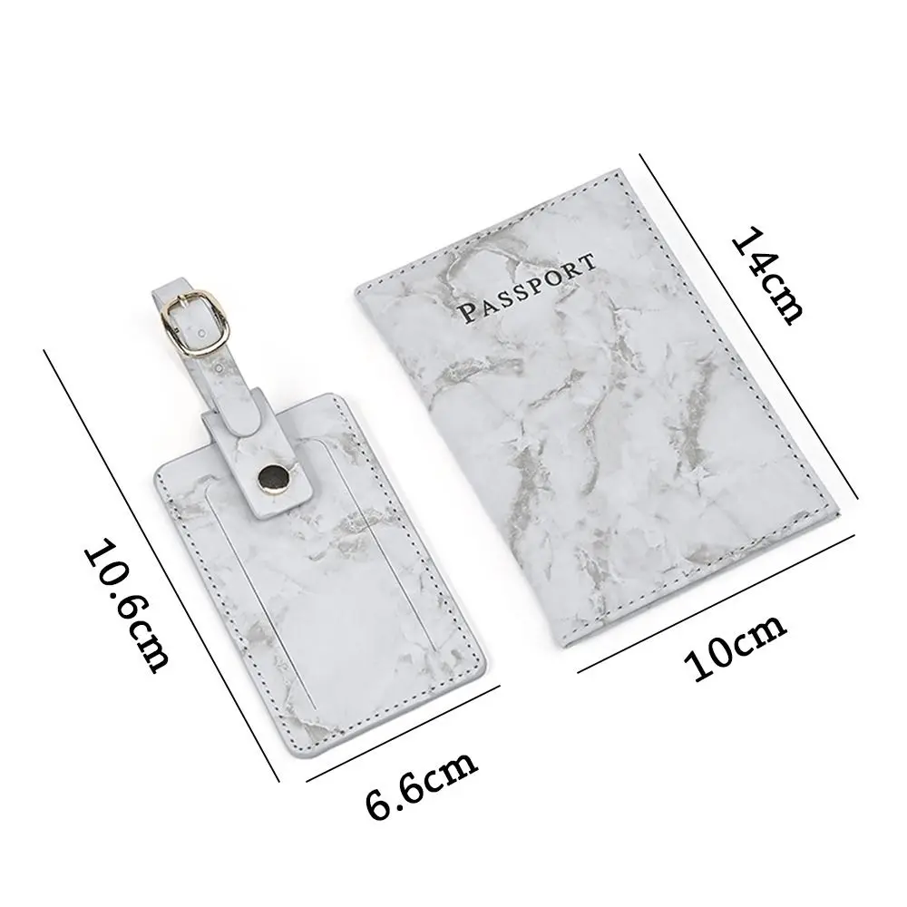 2Pcs/Set Leather Passport Cover Portable Universal Men Women Credit Card Holder Travel Luggage Tag Fashion Passport Holder