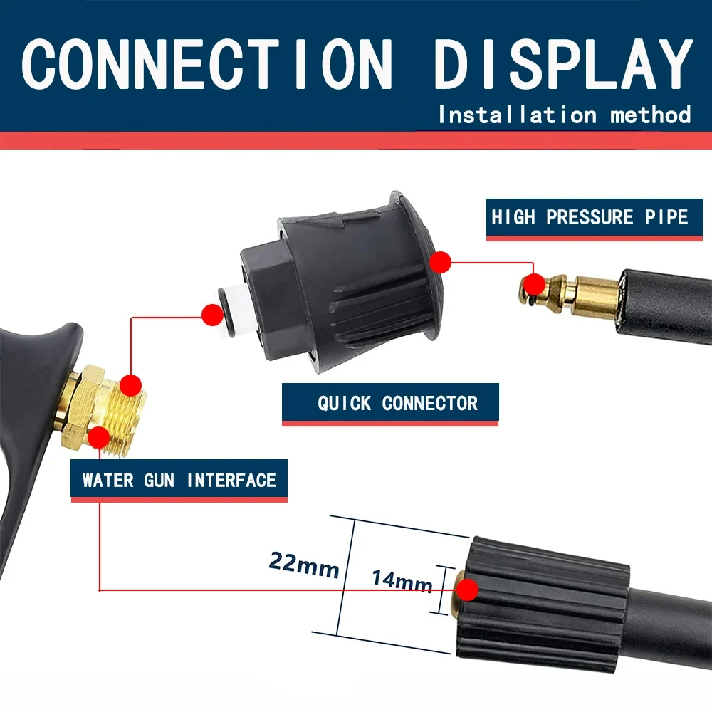 High Pressure Washer Gun Cleaning Hose Connector For Karcher k2K5k7/Nilfisk/Parkside/Bosch Quick connector high pressure water