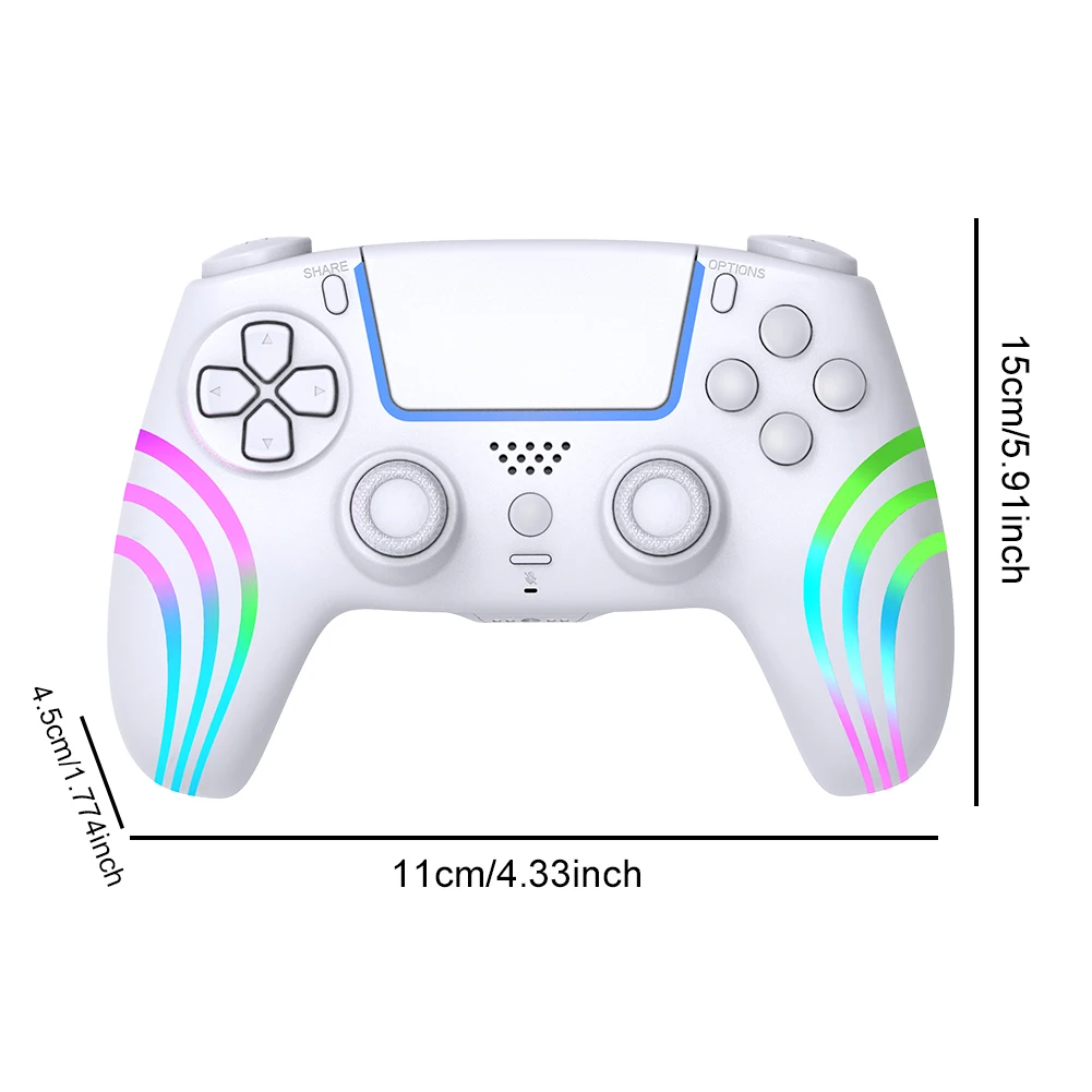 Wireless Gaming Controller for PS 5/PS 5 Slim/PS 5 Pro Bluetooth-Compatible 4.0 Game Controller Dual Vibration/6 Axis Gyro/Turbo