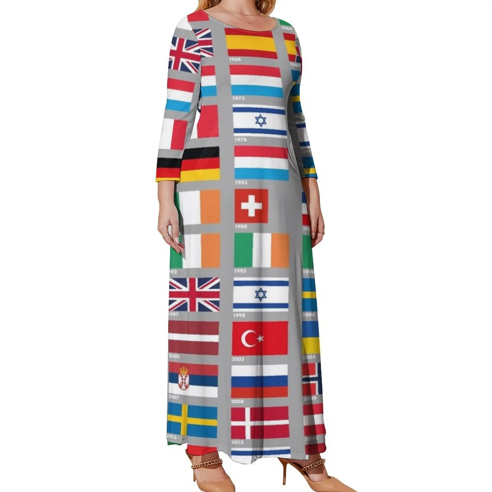 

Every Eurovision Song Contest Winner's Flag Long Sleeved Dress Cocktail of dresses sexy dress for women prom dress 2024