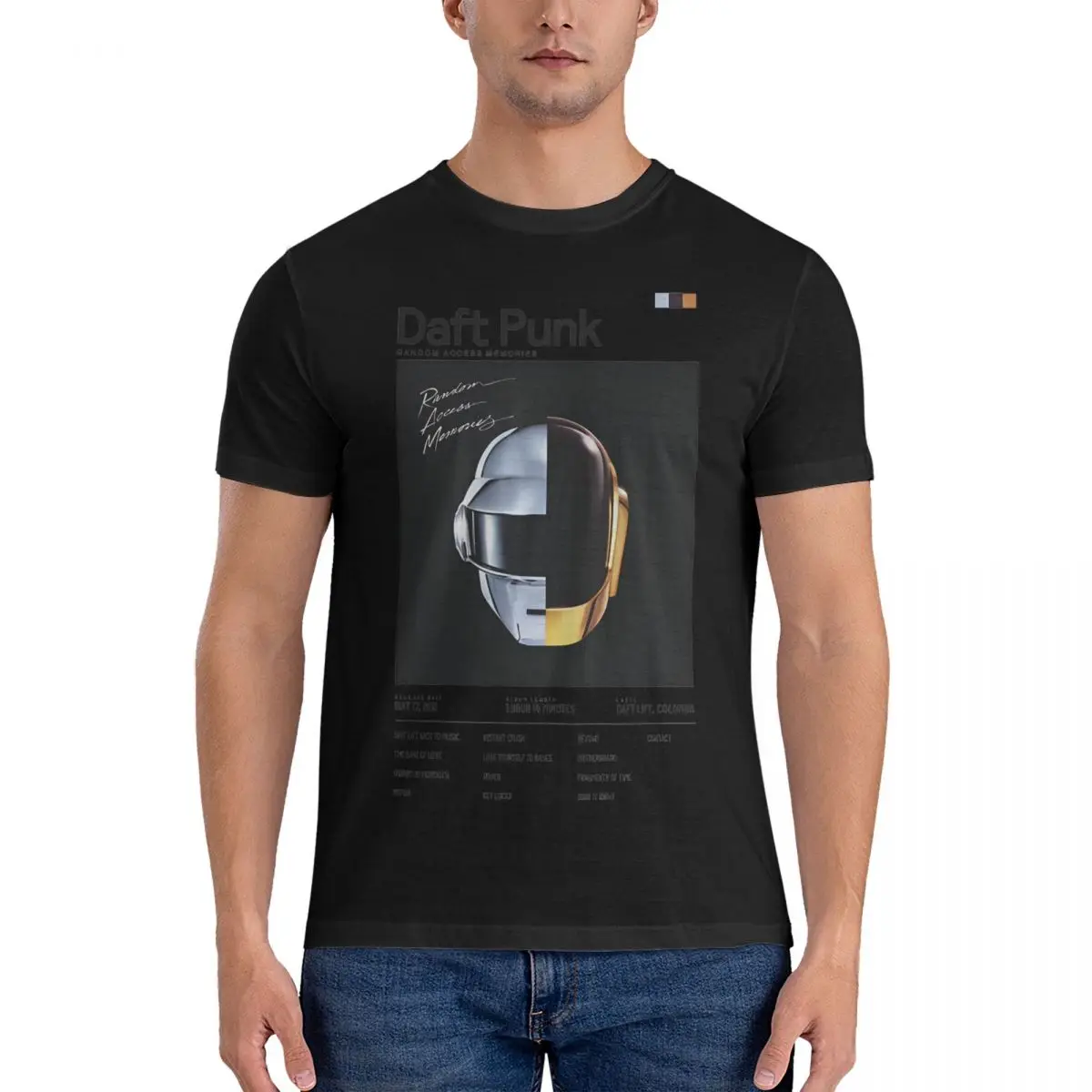 Men's Random Access Memories T Shirt Daft Punk Pure Cotton Clothing Creative Short Sleeve O Neck Tees Unique T-Shirt