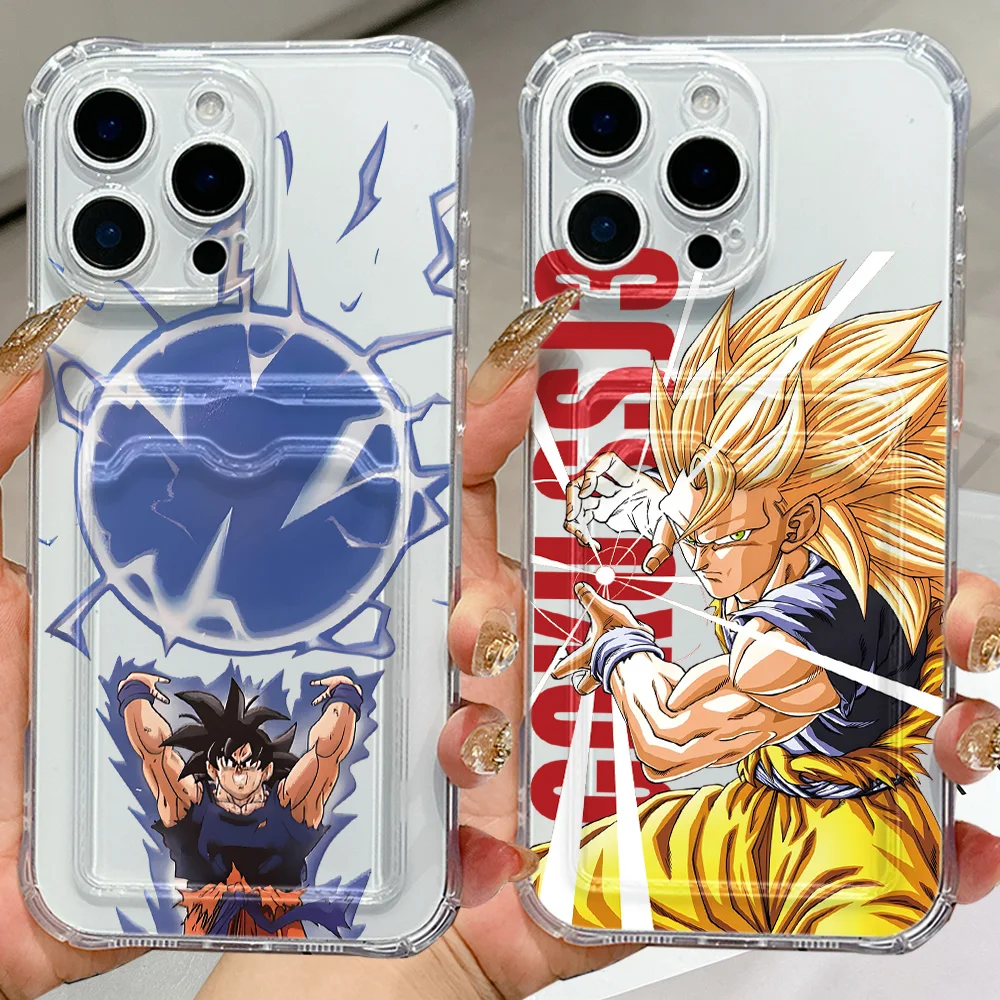 Card Hold Phone Case For Samsung Galaxy S26 S25 S24 S23 S22 S21 S20 FE Edge Plus Ultra M54 5G Cool Gokus Saiyans Dragons Balls