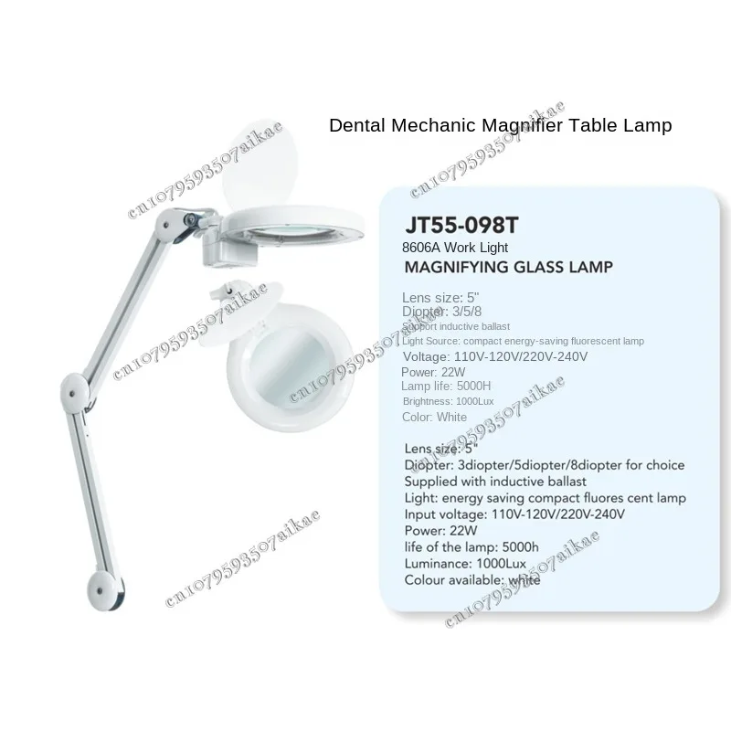 Dental Clip Table Magnifying Glass Table Lamp Magnifying Glass Mechanic Lamp, Repair Reading Magnifying Glass Lamp, Foldable