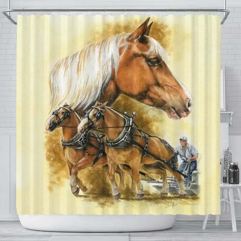 Palomino Belgian Draft Horse Shower Curtain