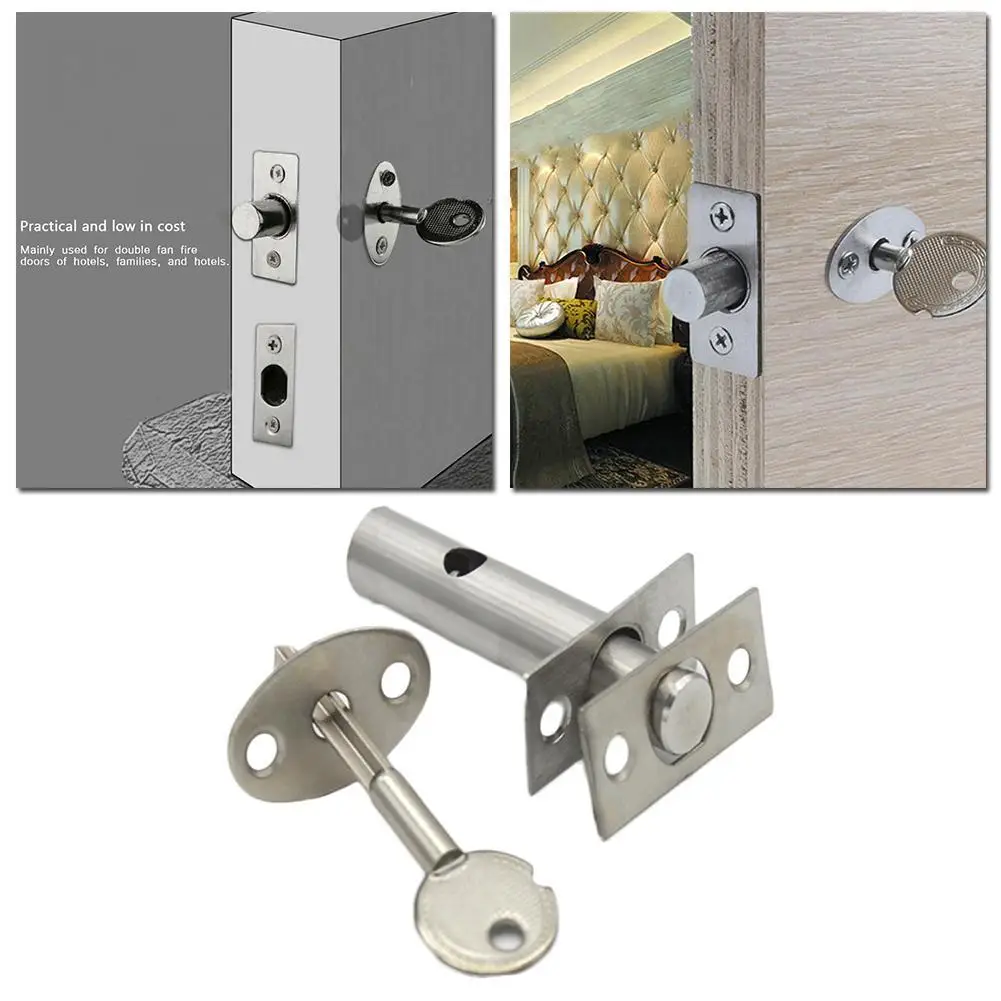 NIEUWE Core Hardware Buis Beveiliging Deur Goed Sloten Voor Brandwerende Escape Insteekgang Gangpad Lock 1 set NIEUWE Stalen Onzichtbare Slot