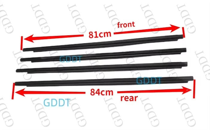 61280-SA010 Outside Window Glass Rubber Shell for Subaru Forester 2004-2007 Shell 4 Pcs Black