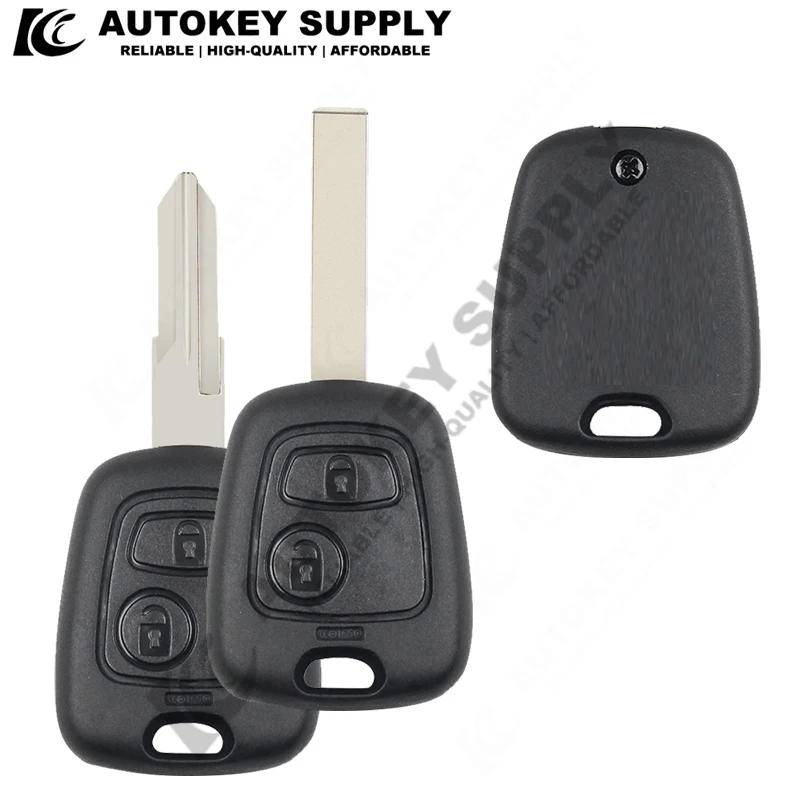 

2 Buttons Replacement Car Key Case Shell Blank Without Groove ForCitroen C2 C3 C4 C6 ForPeugeot 307