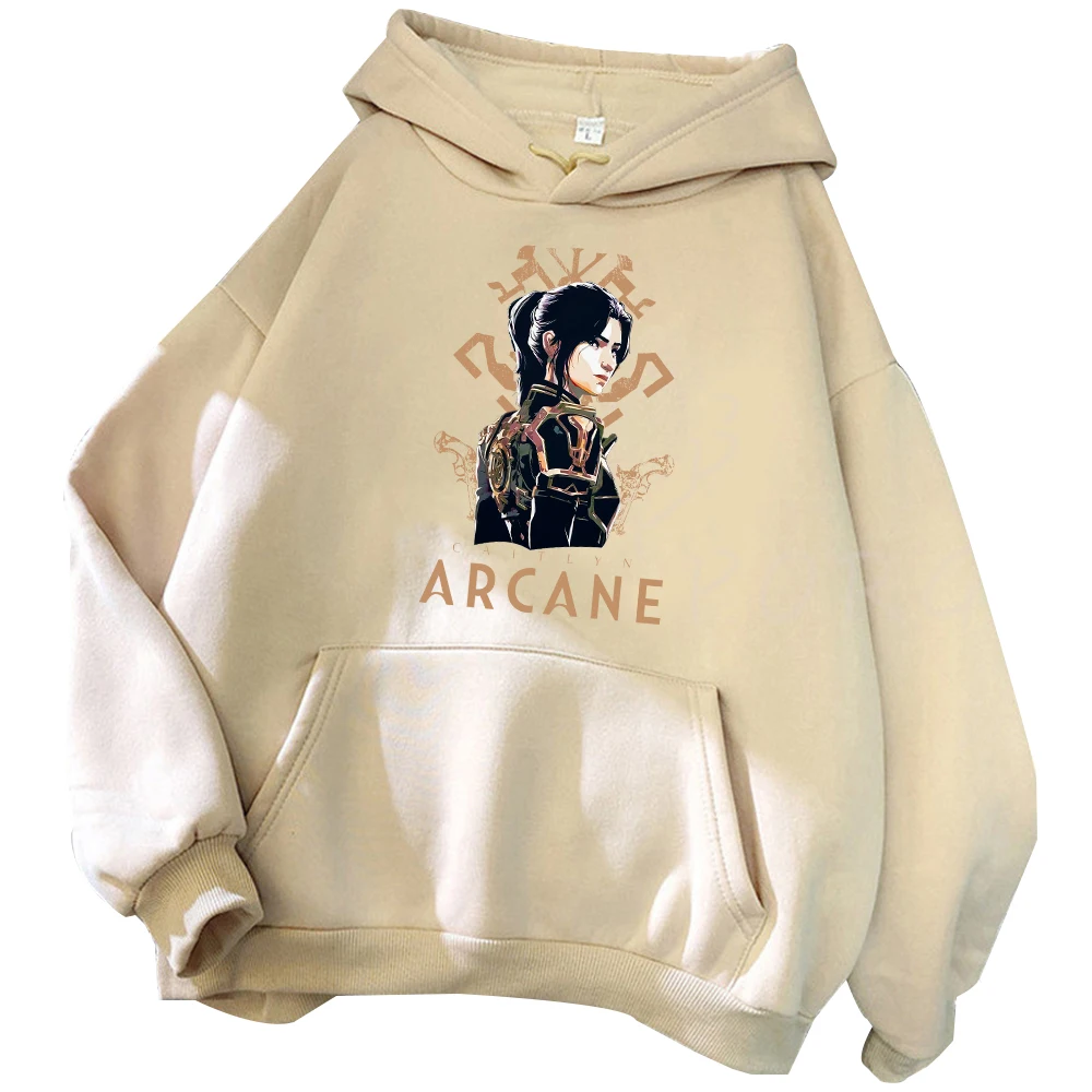 Arcane Season 2 Caitlyn Hoodie Harajuku Pullover Tops Sweatshirt Fans Gift