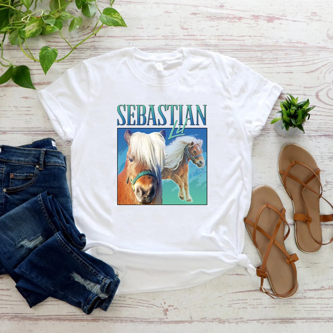 Lil Sebastian Homage T-shirt Tees Parks and Recreation TV Show Gift Shirt 90's Vintage Funny Graphic T Shirts Short Sleeve Tops