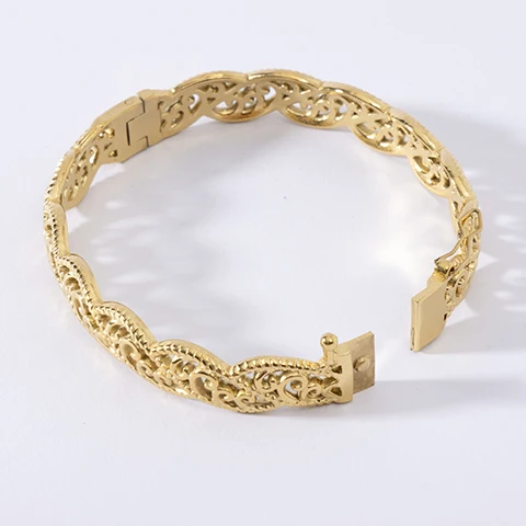 LUIZADA Vintage vergoldetes Armband für Frauen, Edelstahl, Luxus-Armreif für afrikanische Hochzeit, neue exquisite Braut, Verlobung – Detail 22