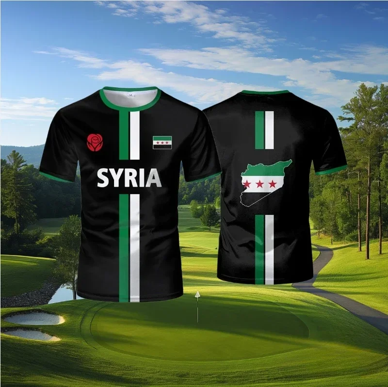 New Syria Football Jersey Men's Sports T-shirts Syrian Flag Street Oversized Tops Unisex Casual Graphic T-shirts Mens Gifts