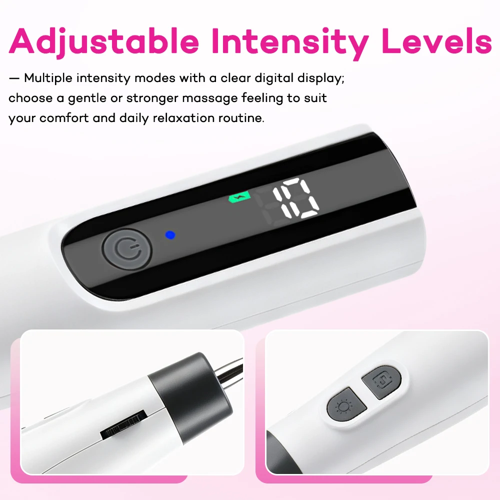 Multifunctional Electric Double-head Massage Pen Intelligent Meridian Pen Type-C Fast Charging 10 Gears Adjustment for Neck Back