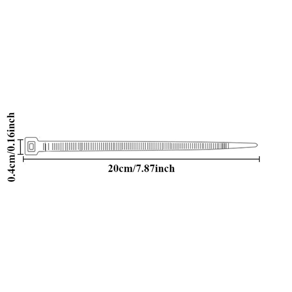 200/400PCS Black Nylon Cable Ties Self Locking Zip Ties Heavy Duty Wire Straps Strong Binding Outdoor Indoor Use