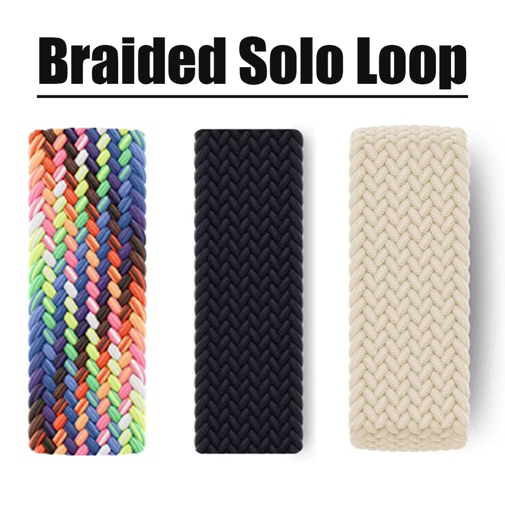 

Braided solo loop For Apple watch band 42mm 46mm 44mm 45mm 49mm 40mm 41mm bracelet correa series 8 7 5 4 3 SE 6 9 10 Ultra Strap