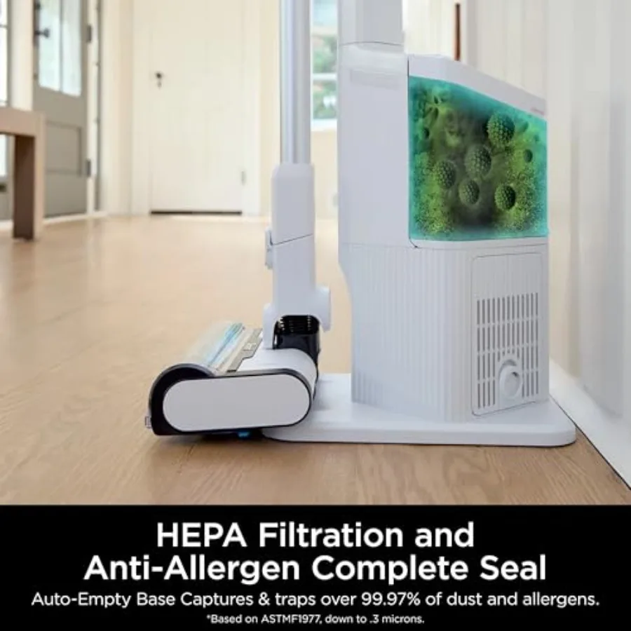 Clean Empty Cordless Stick Vacuum Cleaner Auto-Empty System Self Cleaning Brushroll HEPA Filter Powerful Suction Compact Lightw