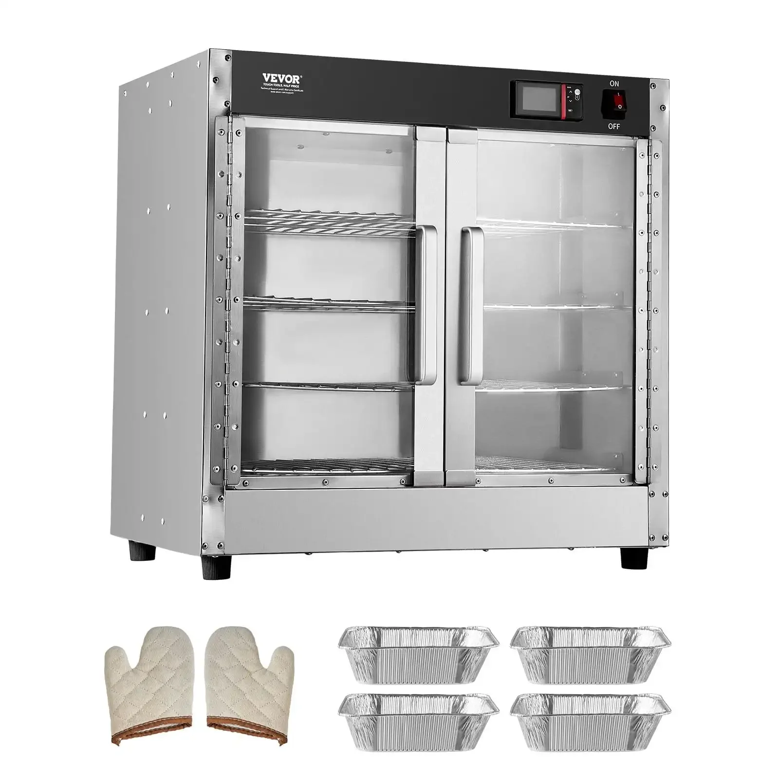 

Hot Box Food Warmer 4-Tier Concession Warming Cabinet with Water Tray for Pizza