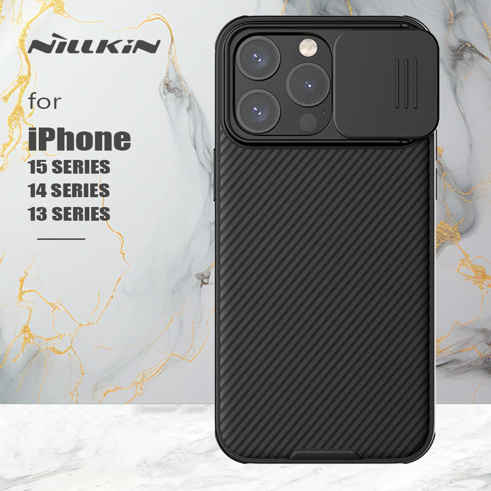 for iPhone 15 14 13 Pro Max Case Nillkin CamShield Slide Camera Case 360 Phone Bag for iPhone 15 14 Plus 13 Mini Lens Cover