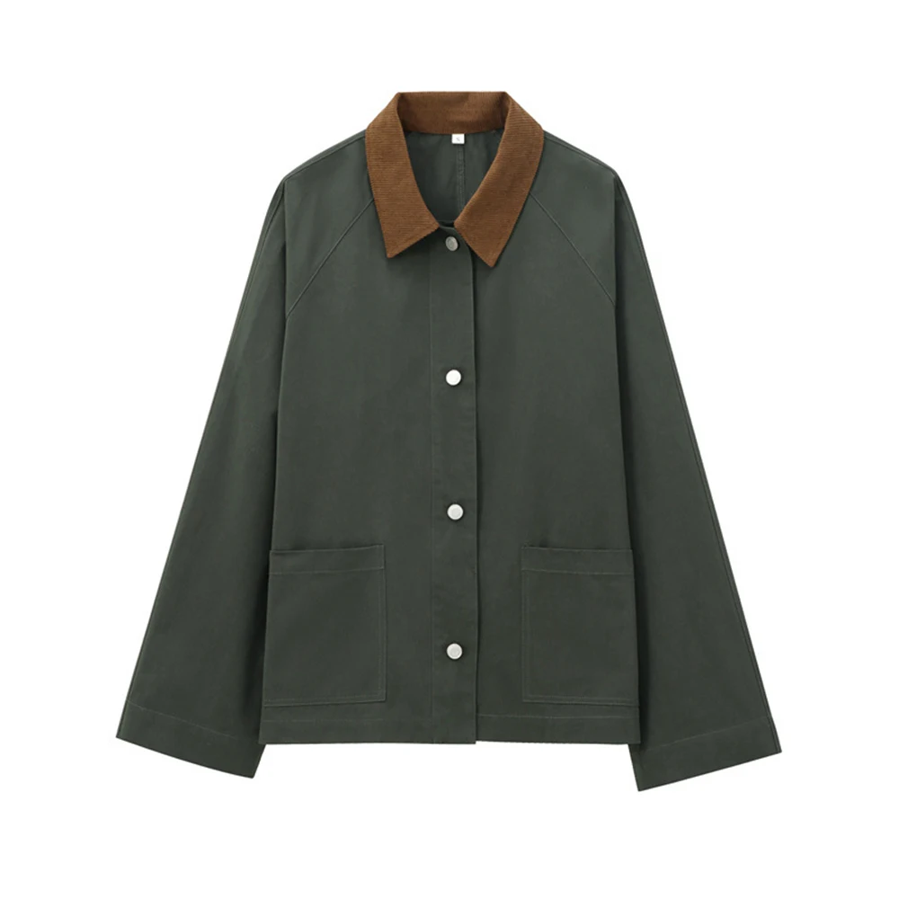 

Женская вощеная кожаная куртка с длинными рукавами во французском стиле Джокер, пальто в европейском и американском стиле, оптовая продажа 4341981