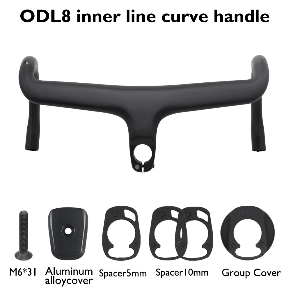 

ODL8 Внутренняя дорога со встроенным изгибом Руль из углеродного волокна Вынос 80-120 мм Длина 380-440 мм Шоссейный велосипед с внутренней маршрутизацией