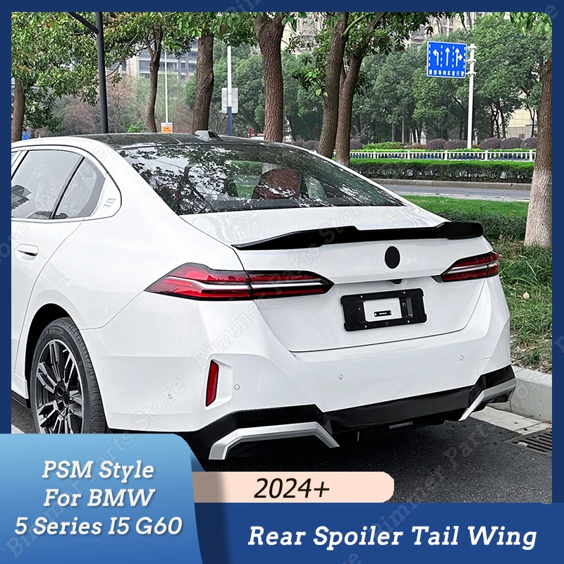 

Tail Wing Rear Spoiler Wing PSM Style Trunk Lid Exterior Extension Trim For BMW 5 Series G60 i5 M60 Sedan 525i 530i M-PACK 2024+