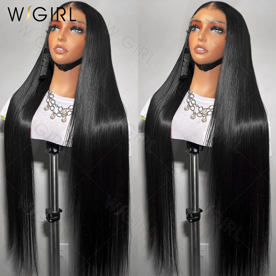 Wigirl HD Bone Straight 13x6 Lace Front Human Hair Wigs 30 40 Inches Transparent 13x4 Lace Frontal Wig 5x5 Closure Remy Hair Wig