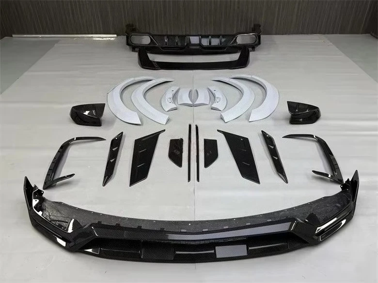 Upgrade M Style Dry Carbon Fiber Front Lip Rear Diffuser Spoiler Mirror Wide Body Fender for Escalade