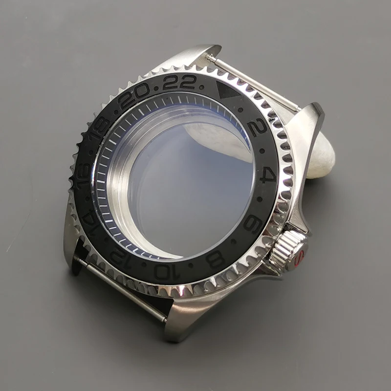 42mm Silver SKX007 Transparent Back Cover Watch Case Dome Sapphire Crystal Glass Fits NH35 NH36 7S26 4R Movement Men Watch Cases