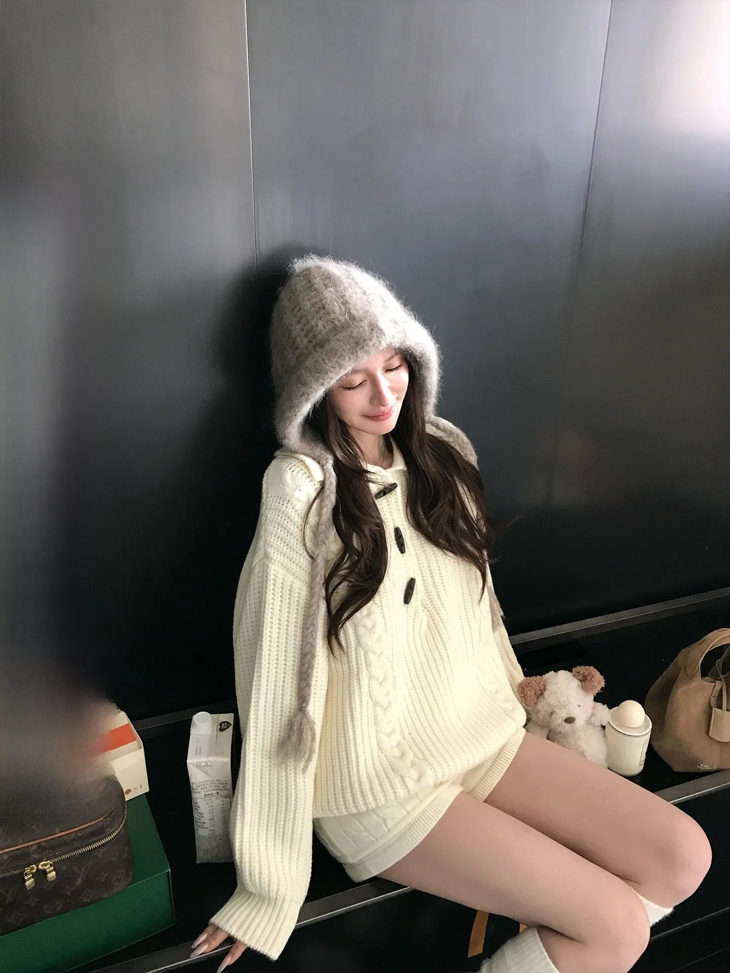 

Skk Store Jeju Orange Wine Light Strong Sinkage Proc 32-Ply Wool Thi Needle Button Sweater Set Ele Sle Autumn Wear