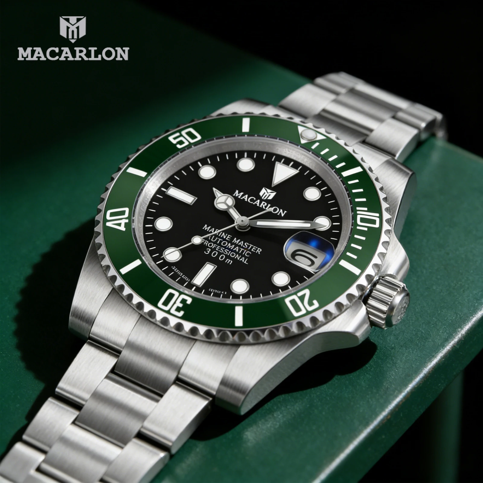 MACARLON Design New Calendar Mechanical Watch Men Sapphire Glass Luminous Stainless Steel Waterproof China NH35 Automatic Watch
