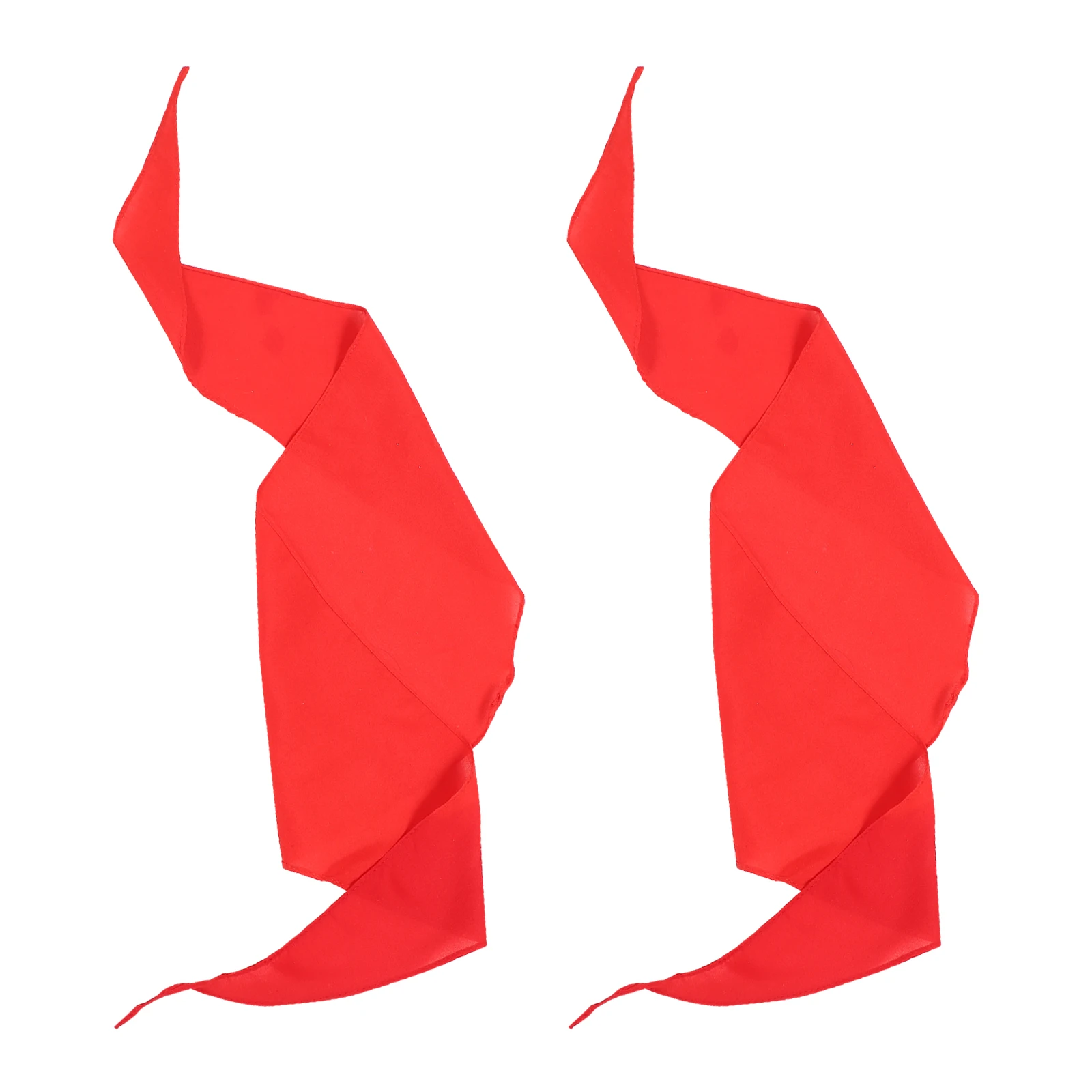 

2pcs Red Scarf Props Kids Dancing Triangle Neck Scarves Soft Cloth Material Dance Accessories Stage Performance