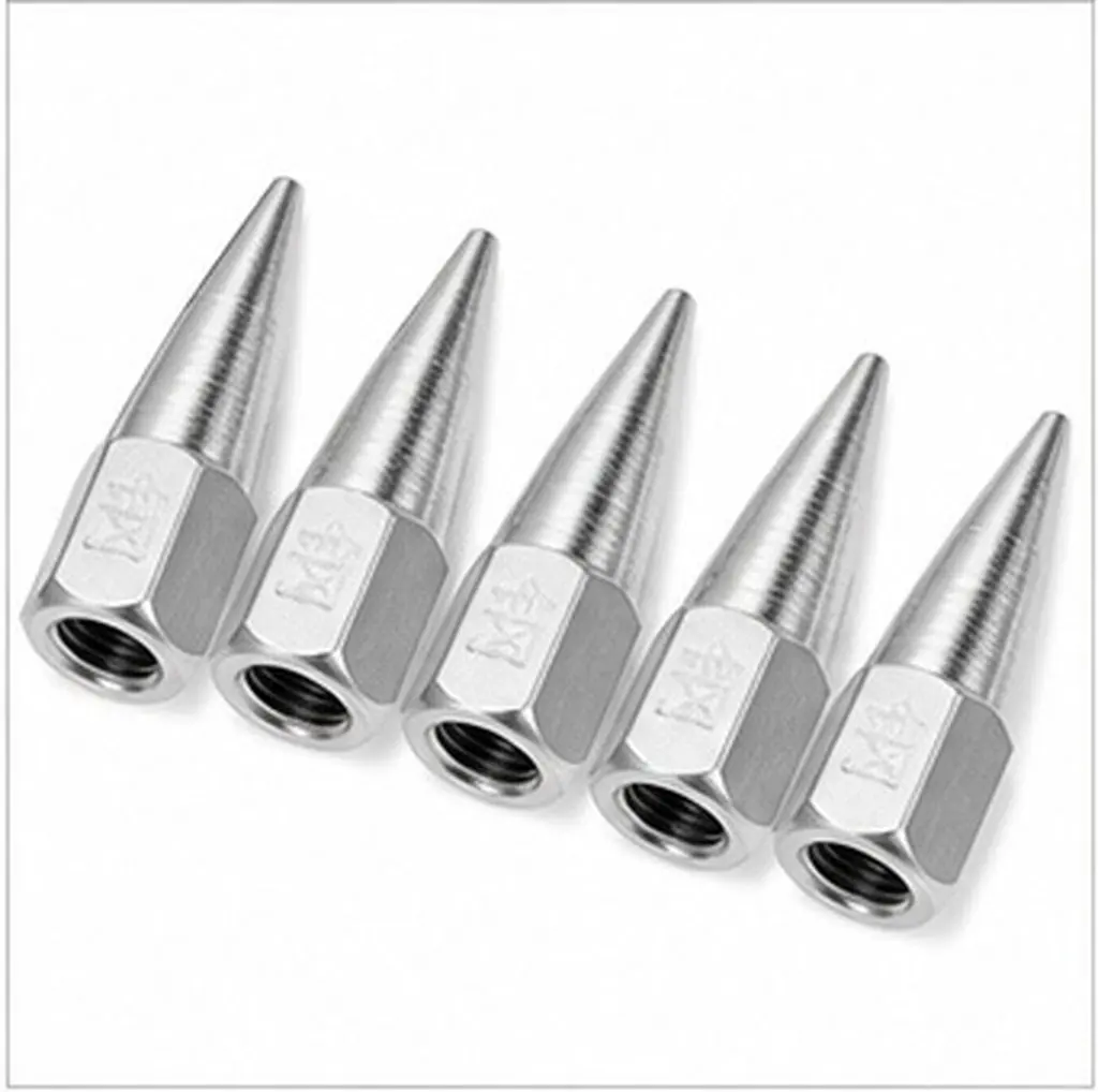 5Pcs Heavy-Duty Steel Grease Nozzle Tips Replacement Set for Lubrication Tools Precision Machined Grease Hose Coupler Fitting
